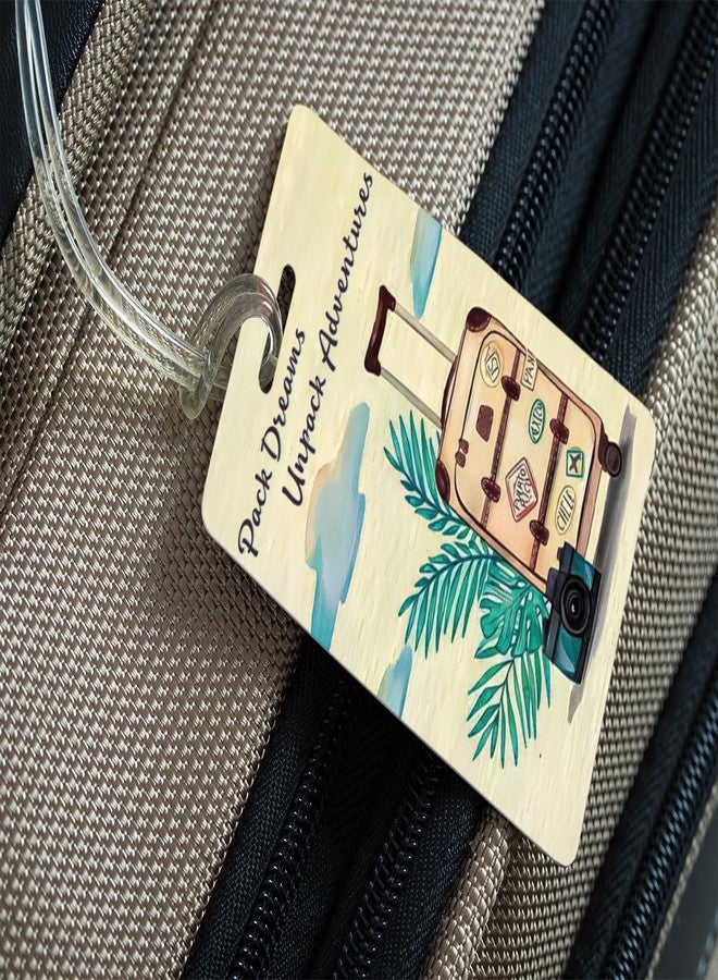 100yellow® Dreams Luggage Tags, Bag Tag Travel Id Labels Tag for Baggage Suitcases Bags with Silicon ( Pack of 2 ) - Image 3